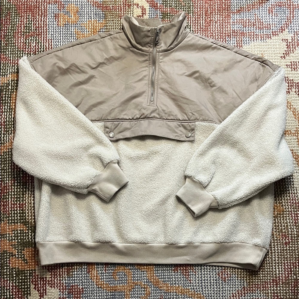 Abercrombie & Fitch Women’s Pullover Sherpa Fleece Jacket Size XL